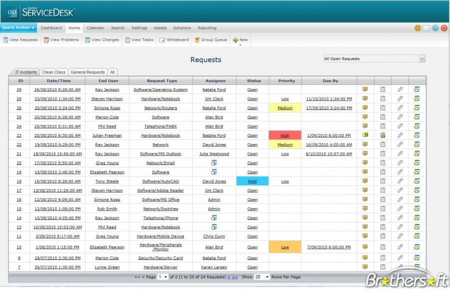 screenshot of Layton ServiceDesk